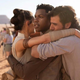 Daisy Ridley, John Boyega y Oscar Isaac al finalizar el rodaje de The Rise of Skywalker.